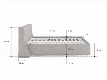 Кровать Сонум Barcelona Кашемир Бежевый (с подъемным механизмом) 80х200