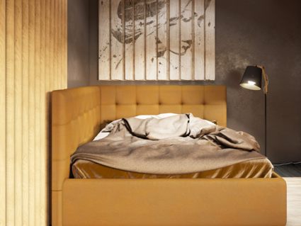 Кровать Nuvola Sabina угловая Velutto 22 (с подъемным механизмом)