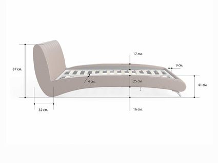 Кровать Сонум Verona Рогожка Деним 180х190