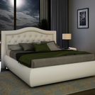 Кровать Sleeptek Premier 6 Экокожа White (с подъемным механизмом) 160х200